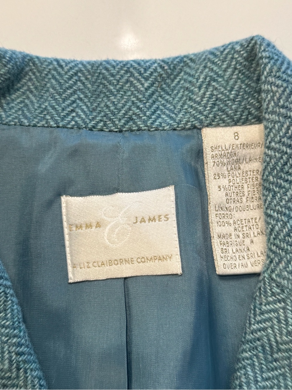 Emma James Green Herringbone Tailored Blazer - Picture 4 of 9